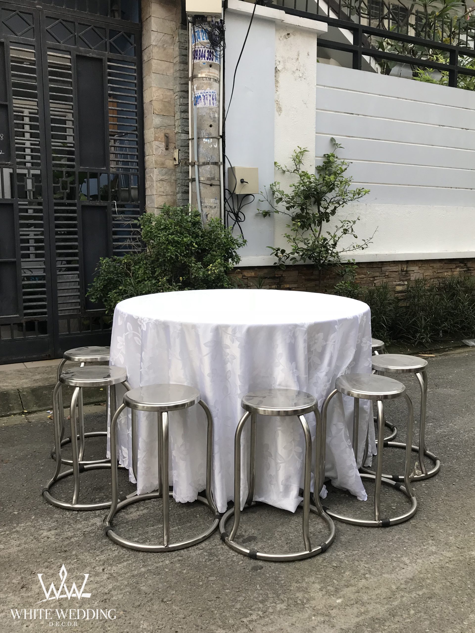 Bộ bàn tiệc ghế Inox 1 Bộ bàn tiệc ghế Inox