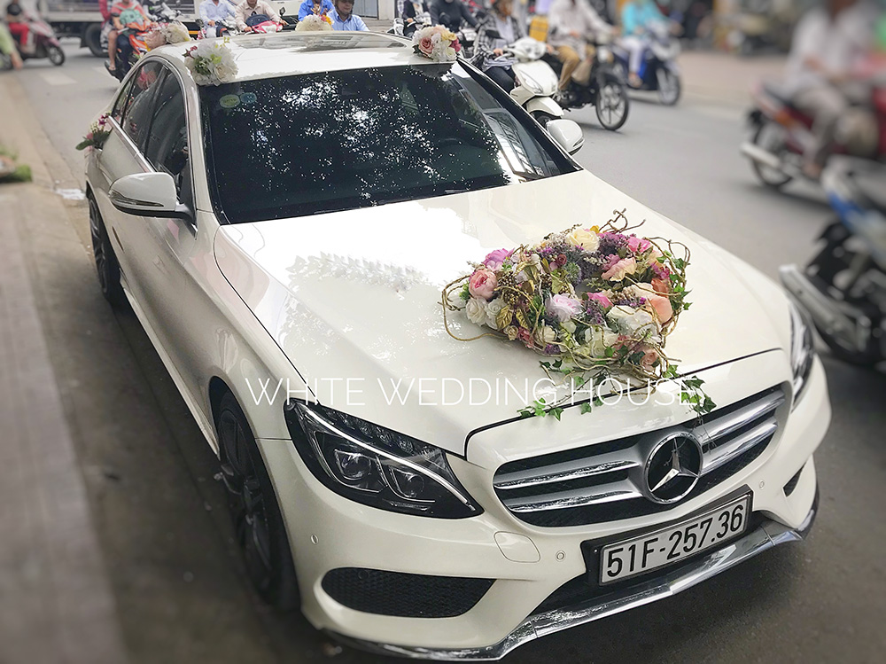 Trang trí xe hoa lụa 15 Trang trí xe hoa lụa